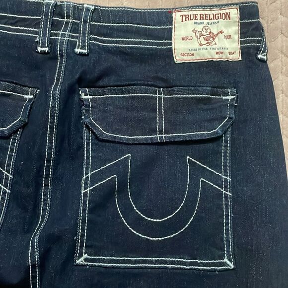 True Religion Womens Blue Denim Cargo Maxi Skirt - Picture 5 of 7